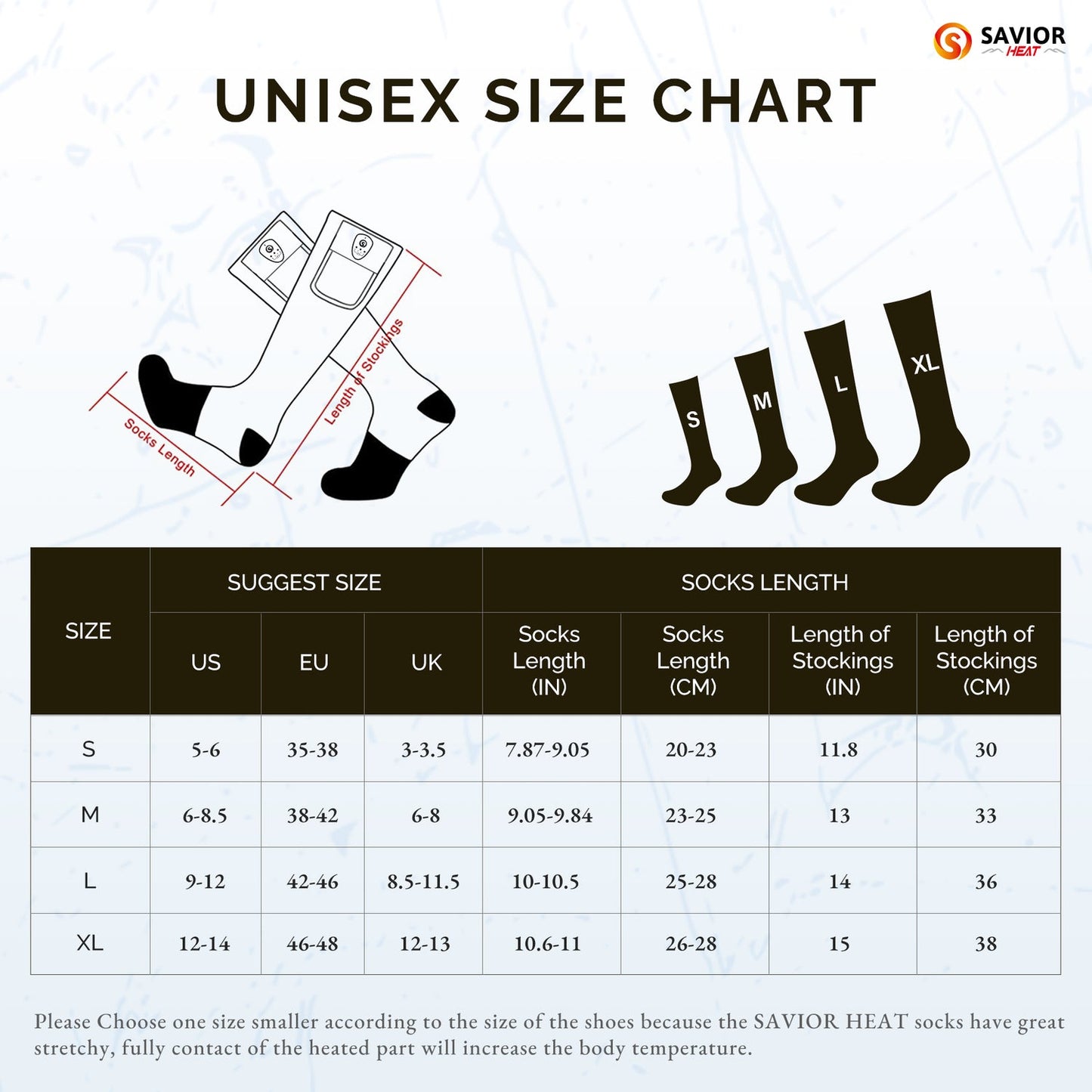 Savior Bluetooth Heated Socks With APP Control For Men Women