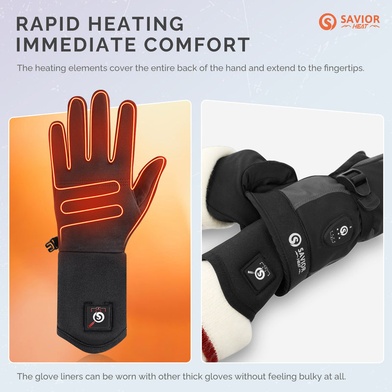 SaviorHeat™ Heated Gloves – Rechargeable, Thin, Touchscreen Safe