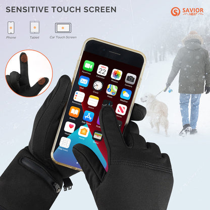 SaviorHeat™ Heated Gloves – Rechargeable, Thin, Touchscreen Safe